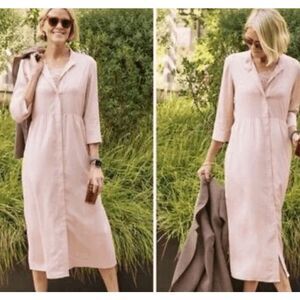 Tuckernuck The Royal Shirtdress Pink Poppy Blush Pockets Cuffed Lined Size XL